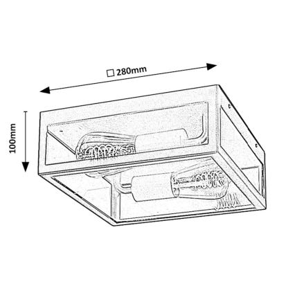 Rabalux - Zewnętrzna lampa sufitowa 2xE27/60W/230V IP23