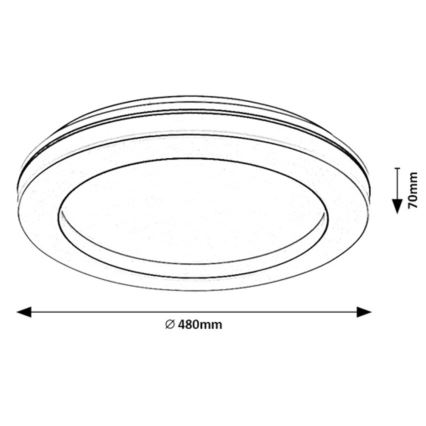 Rabalux - LED Plafon ściemnialny LED/47W/230V 3000-6500K + pilot