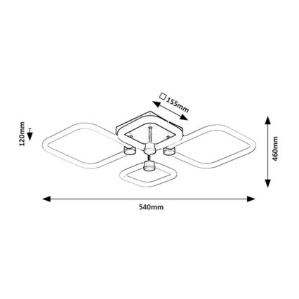 Rabalux - ściemnialna lampa sufitowa LED/47W/230V 3000/4000/6000K z pilotem 46x54 cm