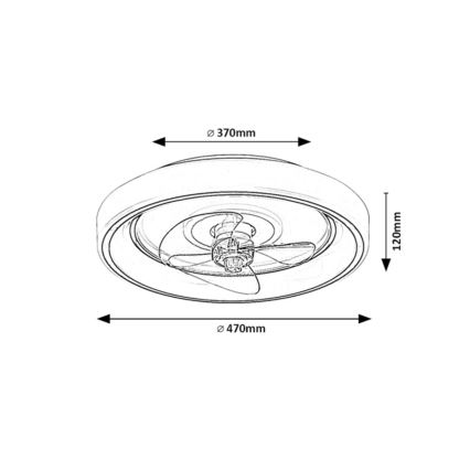 Rabalux - LED Ściemnialny wentylator sufitowy LED/67W/230V 3000-6000K + pilot zdalnego sterowania