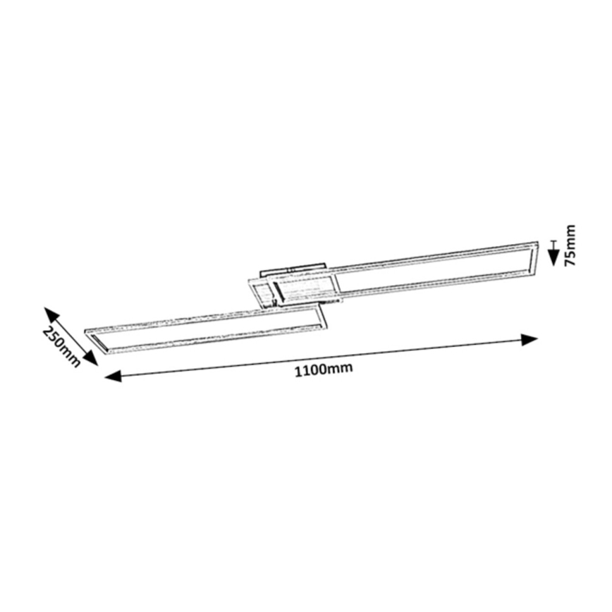 Rabalux - LED regulowane oświetlenie sufitowe LED/40W/230V 2700-6500K Wi-Fi Tuya matowy chrom + pilot 25x110 cm