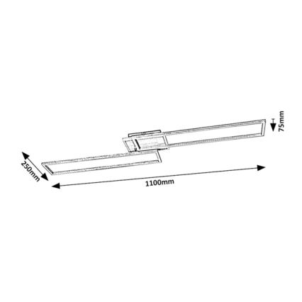 Rabalux - LED Plafon ściemnialny LED/40W/230V 2700-6500K Wi-Fi Tuya matowy chrom + zdalne sterowanie 25x110 cm