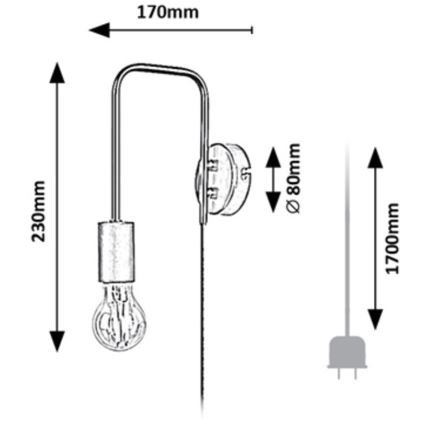 Rabalux - Lampa ścienna 1xE27/40W/230V