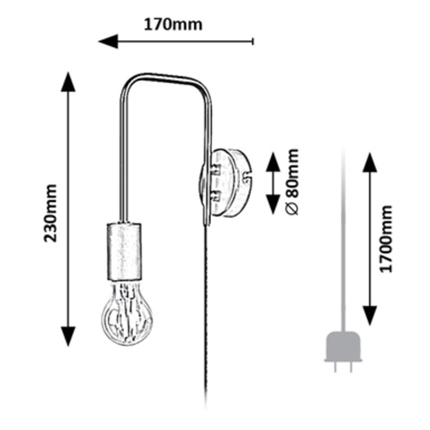Rabalux - Lampa ścienna 1xE27/40W/230V
