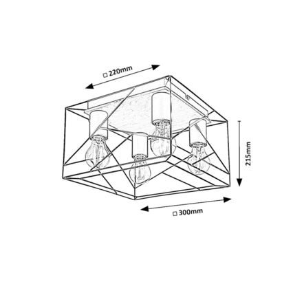 Rabalux - Plafon 4xE27/40W/230V 30x30 cm