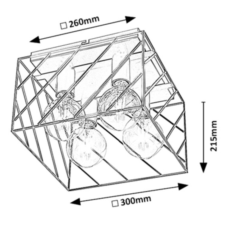 Rabalux - Plafon 4xE27/25W/230V 30x30 cm