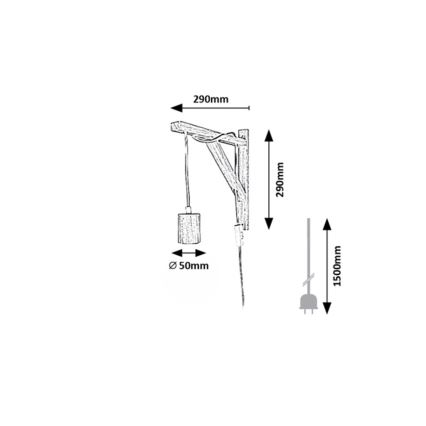 Rabalux - Lampa ścienna 1xE27/60W/230V buk