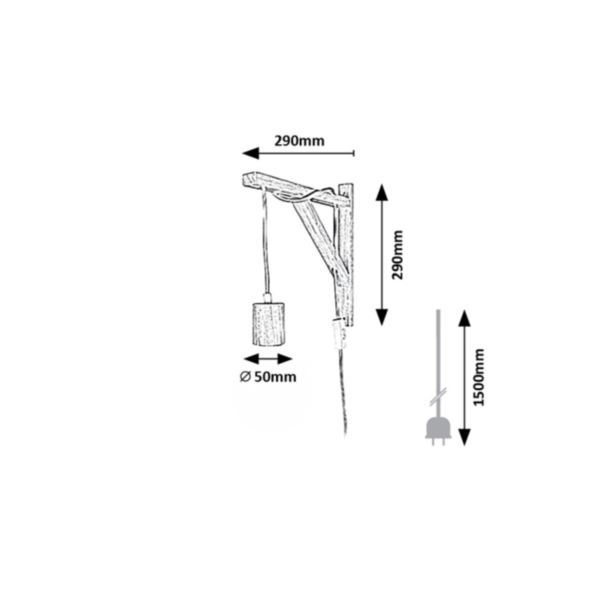 Rabalux - Lampa ścienna 1xE27/60W/230V buk