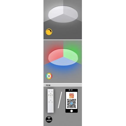 Rabalux - LED RGB ściemnialna lampa sufitowa LED/24W/230V Wi-Fi Tuya 3000-6500K 31 cm