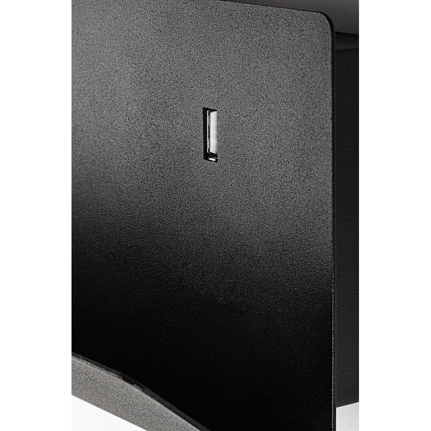 Rabalux - Kinkiet z półką i USB portem 1xGU10/25W/230V czarny