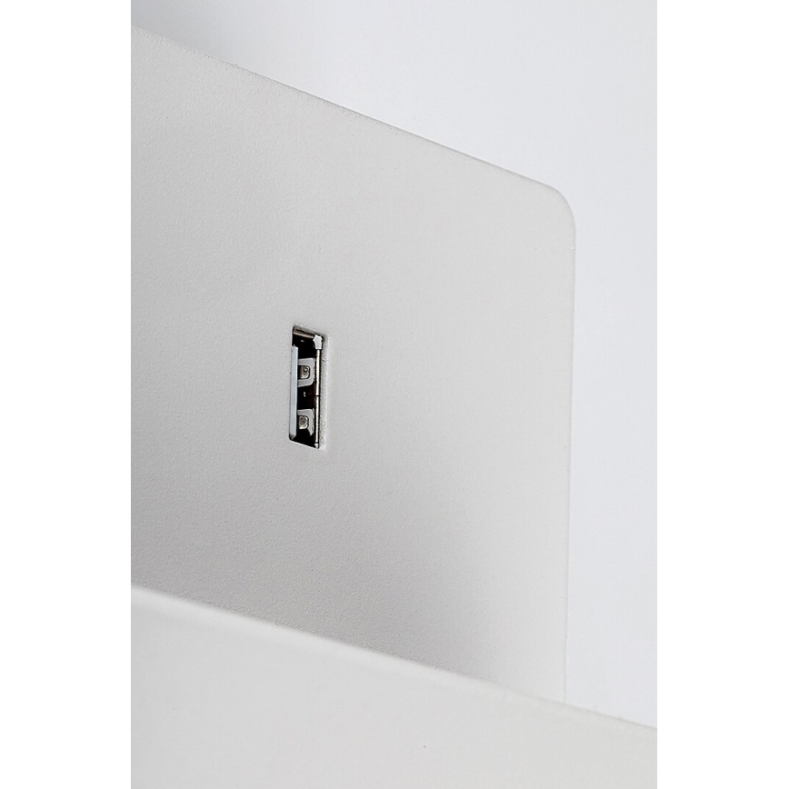 Rabalux - Kinkiet z półką i USB portem 1xGU10/25W/230V biały