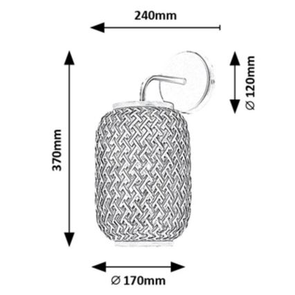 Rabalux - Kinkiet 1xE27/40W/230V rattan