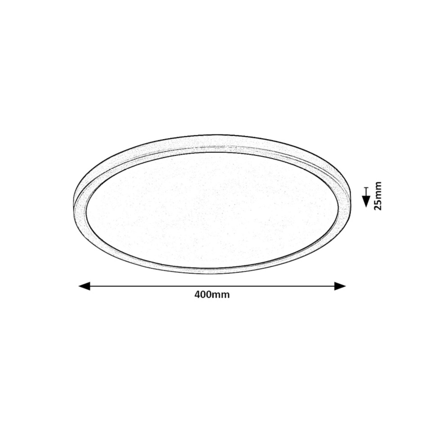 Rabalux - LED Plafon LED/36W/230V 3000/4000/6000K śr. 40 cm czarny