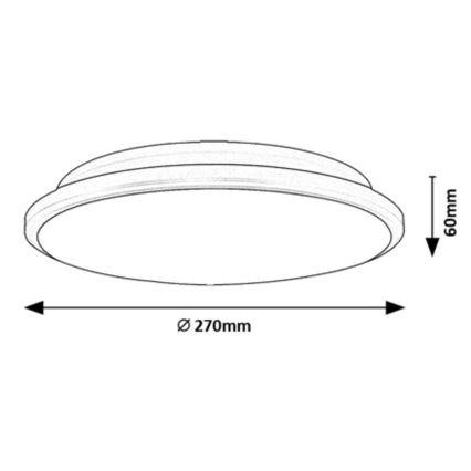 Rabalux - LED Plafon LED/18W/230V 3000K czarne 27 cm