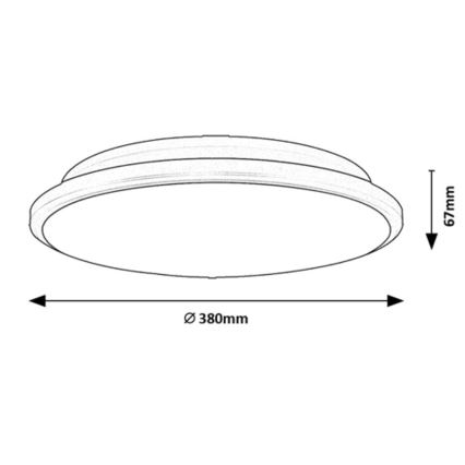 Rabalux - LED Plafon LED/24W/230V 3000K czarny 38 cm