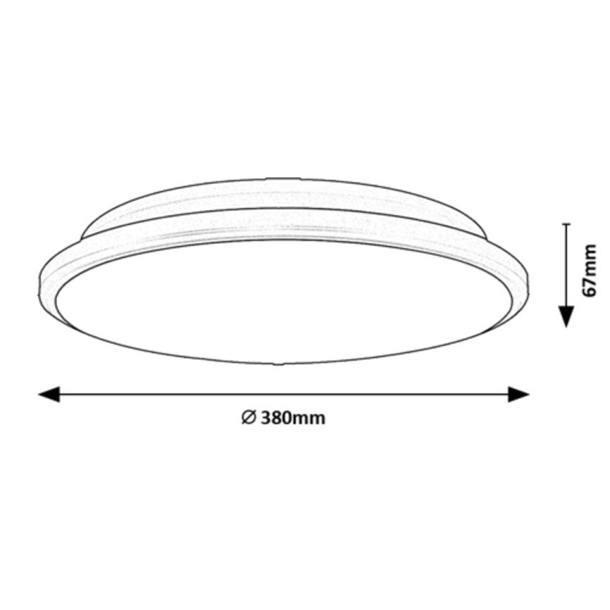 Rabalux - LED Plafon LED/24W/230V 3000K czarny 38 cm