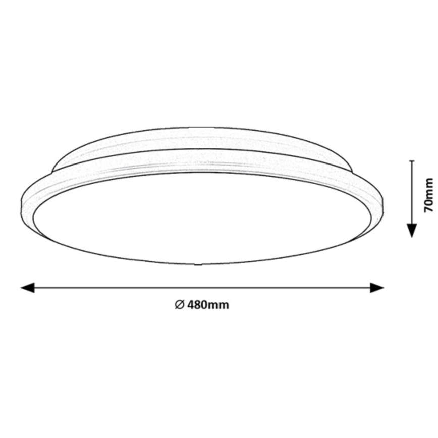 Rabalux - LED Plafon LED/45W/230V 3000K czarny 48 cm
