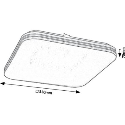 Rabalux - LED Plafon LED/18W/230V 3000K 33x33 cm