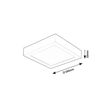 Rabalux - LED Plafon LED/15W/230V 4000K 16x16 cm czarny