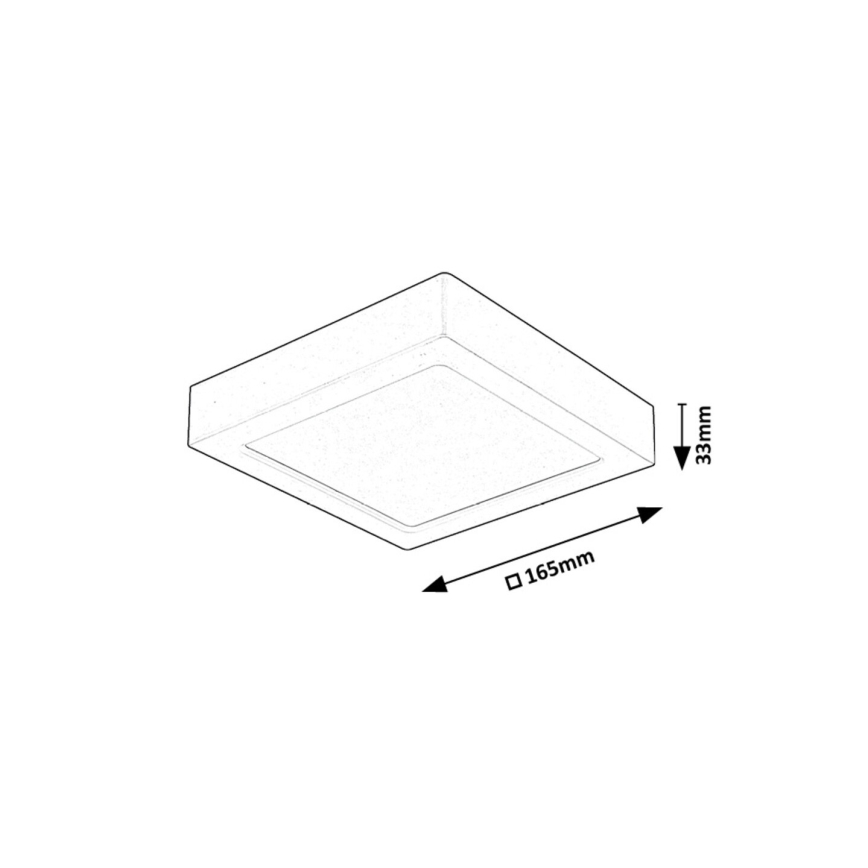 Rabalux - LED Plafon LED/15W/230V 4000K 16x16 cm czarny