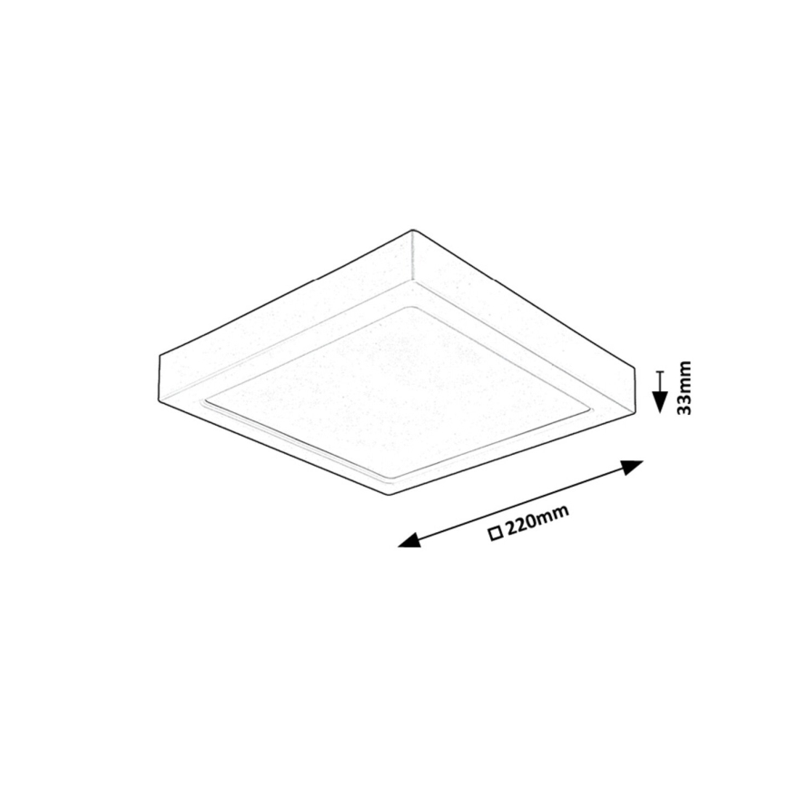 Rabalux - LED Plafon LED/24W/230V 4000K 22x22 cm czarny