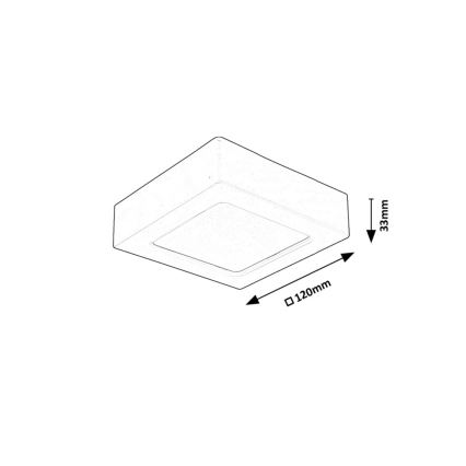 Rabalux - LED Plafon LED/7W/230V 3000K 12x12 cm czarne
