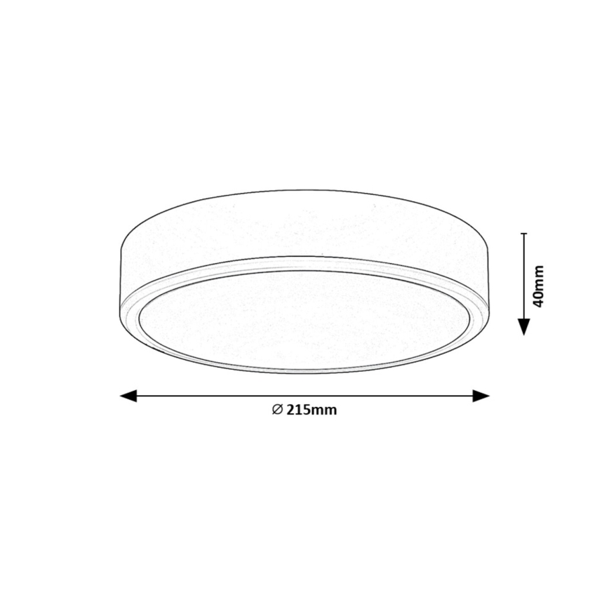 Rabalux - LED Plafon LED/22W/230V 3000/4000/6000K śr. 21 cm czarny