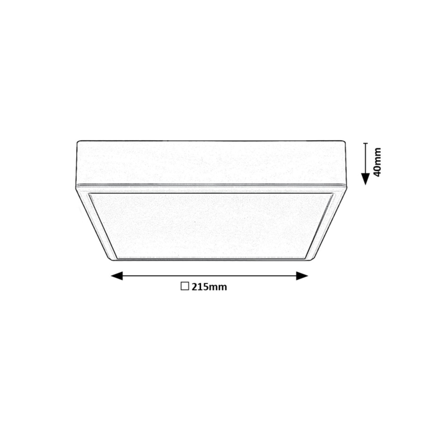 Rabalux - LED Plafon LED/22W/230V 3000/4000/6000K 21x21 cm czarny