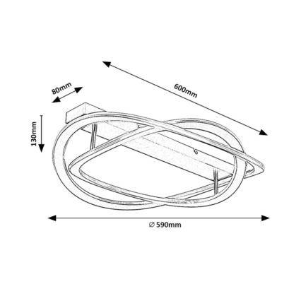 Rabalux - Oprawa sufitowa LED 72 W, 230 V, 3000 K, śr. 59 cm