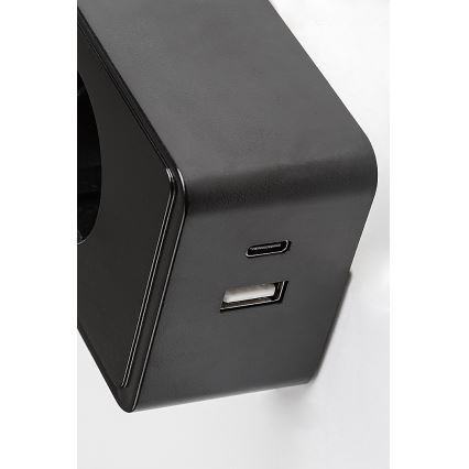 Rabalux - ściemnialny kinkiet LED/4W/230V z wtyczką do gniazdka i portem USB 3000/4000/6000K czarny