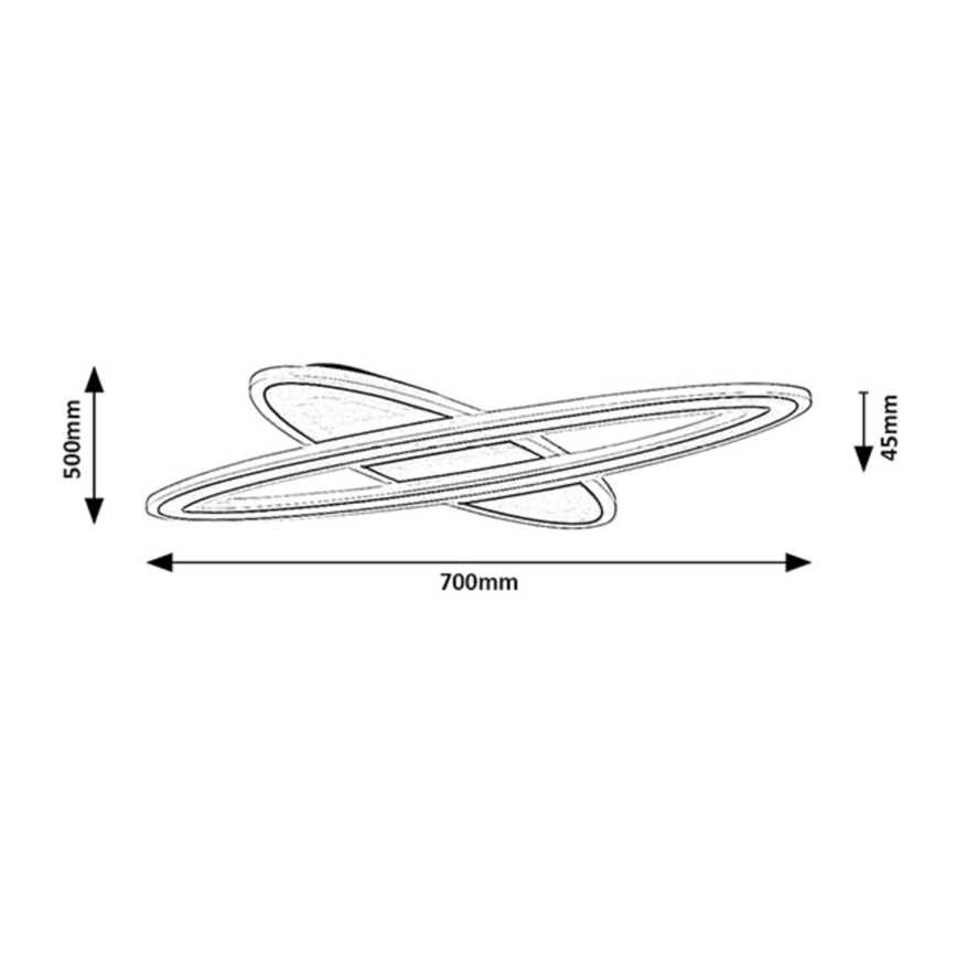 Rabalux - LED Ściemnialna lampa sufitowa LED/70W/230V 3000/4000/6000K czarna + pilot zdalnego sterowania Ø 70 cm