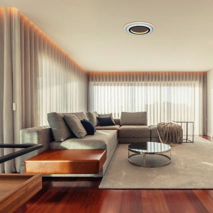 Rabalux - LED Plafon ściemnialny LED/56W/230V 3000/4000/6000K matowy chrom/czarny + zdalne sterowanie