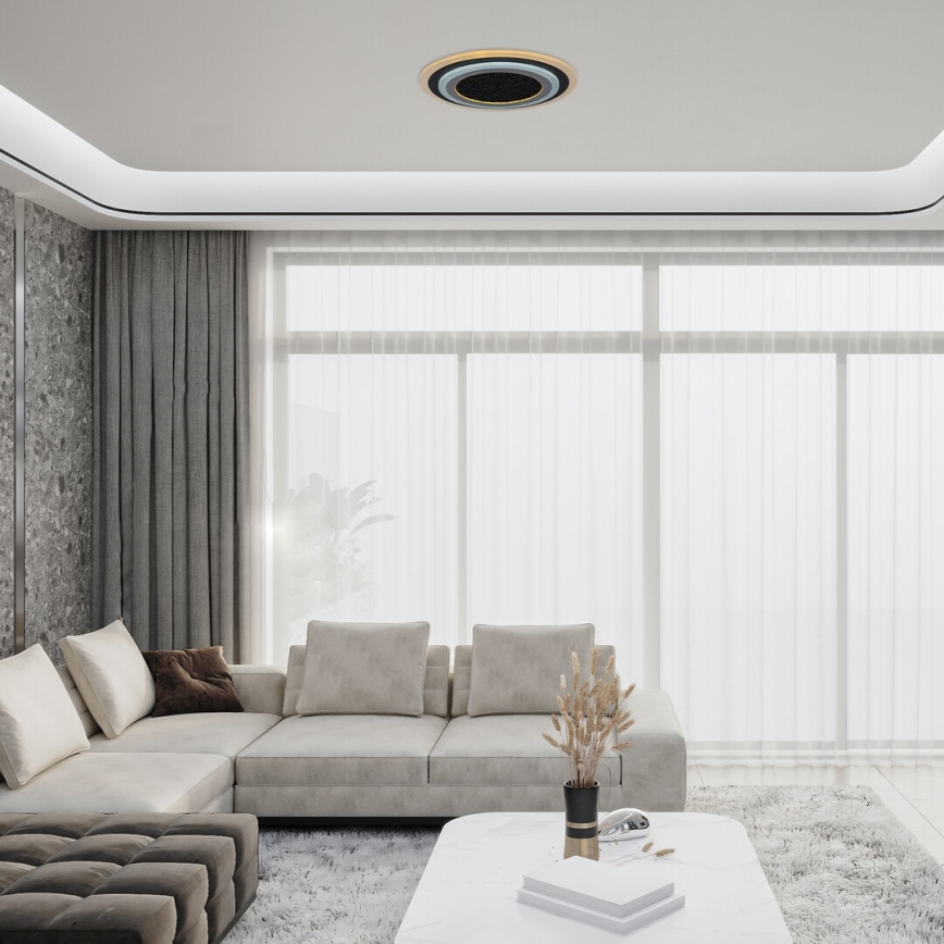 Rabalux - ściemnialna lampa sufitowa LED/56W/230V 3000/4000/6000K czarna z pilotem Ø 45 cm