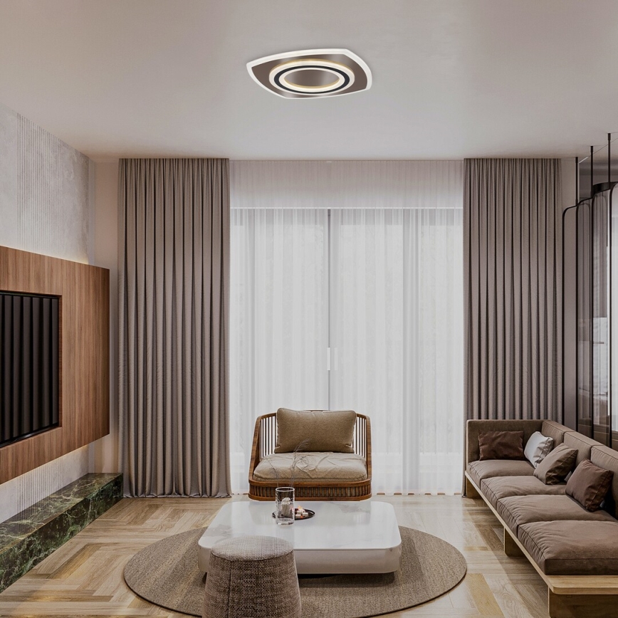 Rabalux - LED Plafon ściemnialny LED/60W/230V 3000/4000/6000K matowy chrom/czarny + zdalne sterowanie