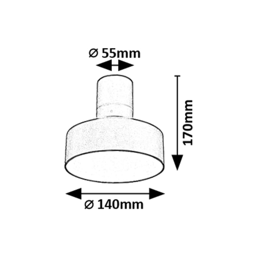 Rabalux - Lampa sufitowa LED 16 W, 230 V, 3000 K, czarna, śr. 14 cm