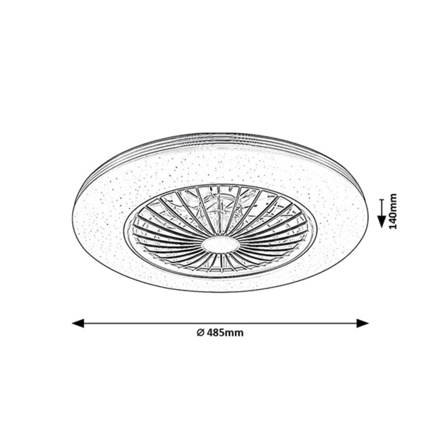 Rabalux - LED Ściemniany plafon z wentylatorem LED/48W/230V 3000-6500K + zdalne sterowanie