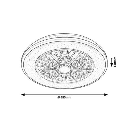 Rabalux - LED regulowane oświetlenie sufitowe z wentylatorem LED/48W/230V 3000-6500K + pilot zdalnego sterowania