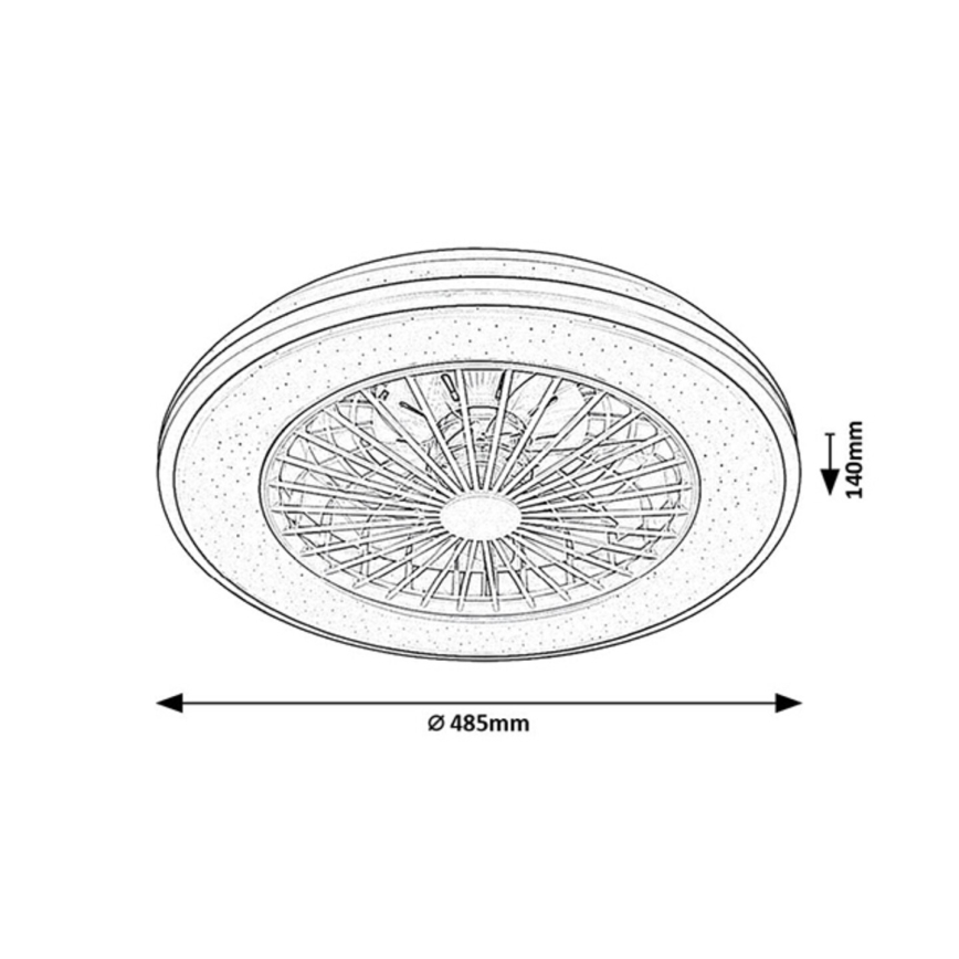 Rabalux - LED regulowane oświetlenie sufitowe z wentylatorem LED/48W/230V 3000-6500K + pilot zdalnego sterowania