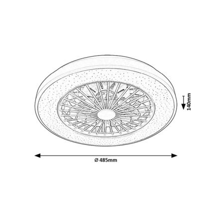 Rabalux - LED regulowane oświetlenie sufitowe z wentylatorem LED/48W/230V 3000-6500K + pilot zdalnego sterowania