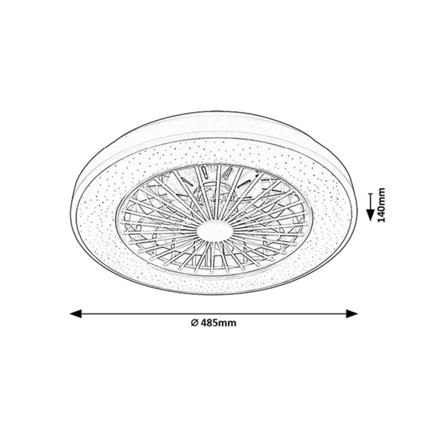 Rabalux - LED regulowane oświetlenie sufitowe z wentylatorem LED/48W/230V 3000-6500K + pilot zdalnego sterowania
