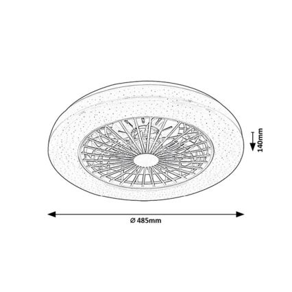 Rabalux - LED RGB Ściemniany plafon z wentylatorem LED/48W/230V 3000-6500K + zdalne sterowanie