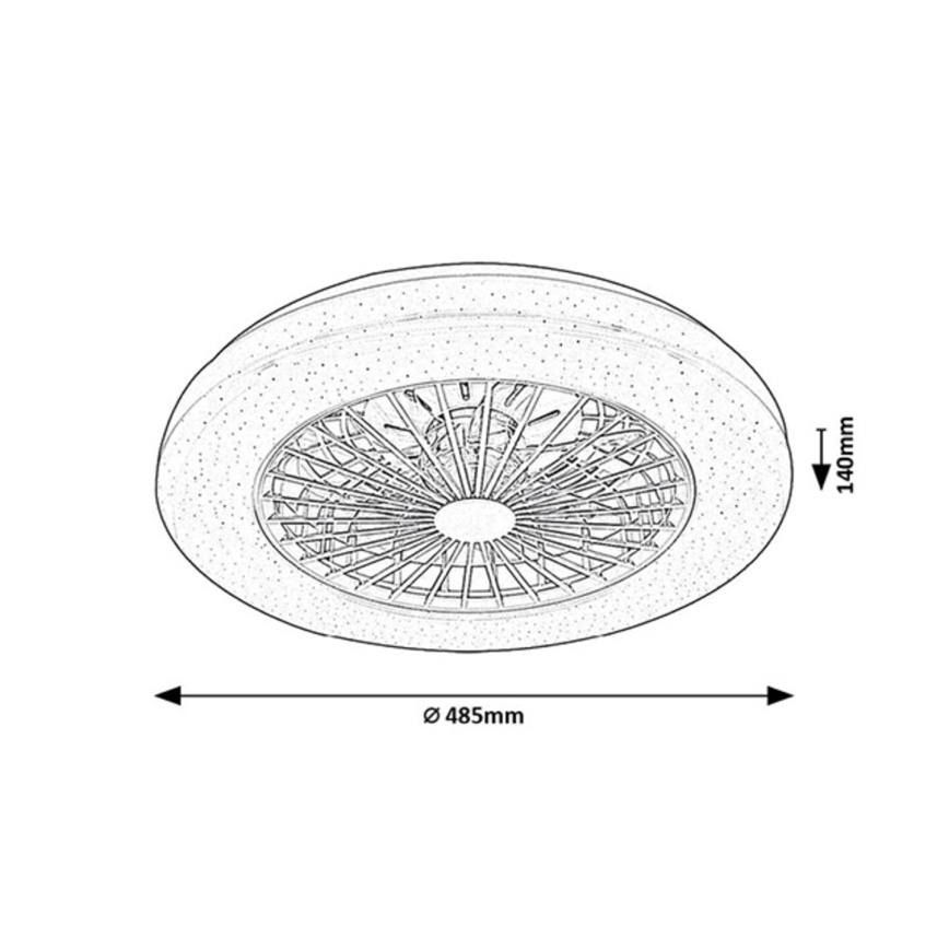 Rabalux - LED RGB Ściemniany plafon z wentylatorem LED/48W/230V 3000-6500K + zdalne sterowanie