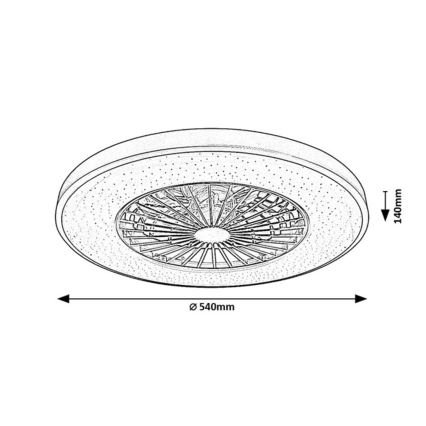 Rabalux - LED regulowane oświetlenie sufitowe z wentylatorem LED/72W/230V 3000-6500K + pilot zdalnego sterowania