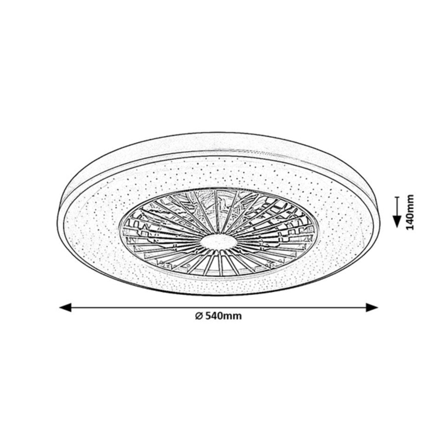 Rabalux - LED regulowane oświetlenie sufitowe z wentylatorem LED/72W/230V 3000-6500K + pilot zdalnego sterowania