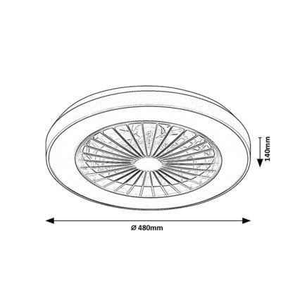 Rabalux - LED Ściemniany plafon z wentylatorem LED/40W/230V 3000/4000/6000K Wi-Fi + zdalne sterowanie