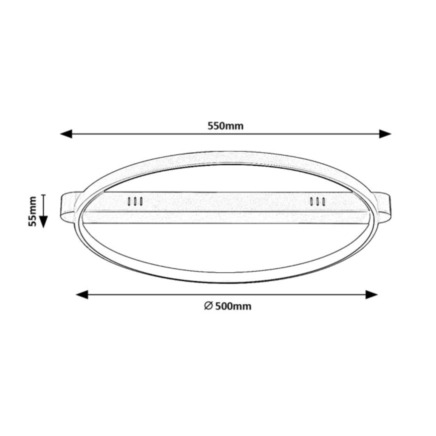 Rabalux - lampa sufitowa LED 45 W, 230 V, 3000 K, 50 x 55 cm, złota