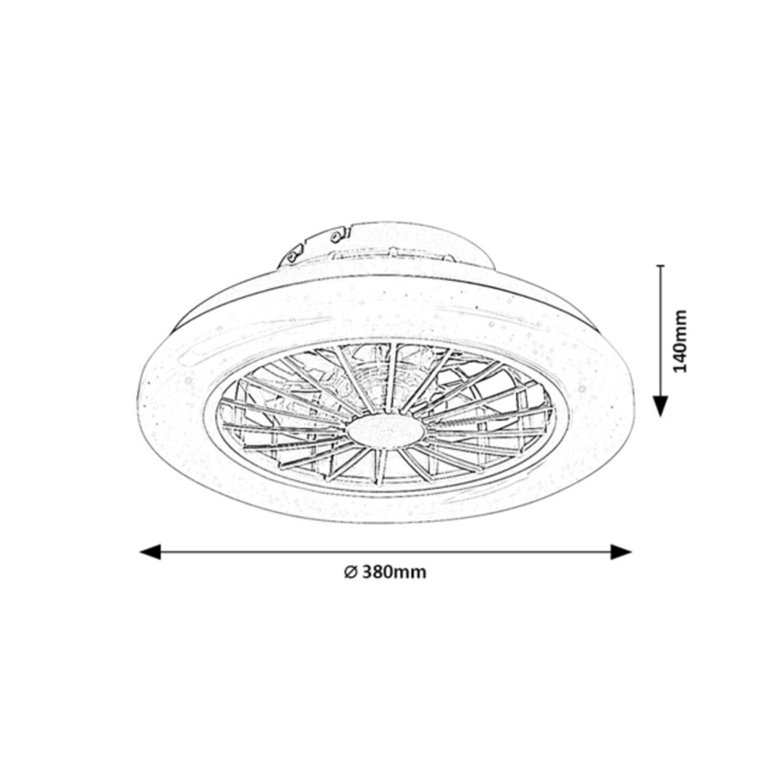 Rabalux - ściemnialna lampa sufitowa LED z wentylatorem LED/24W/230V 3000-6500K + pilot zdalnego sterowania