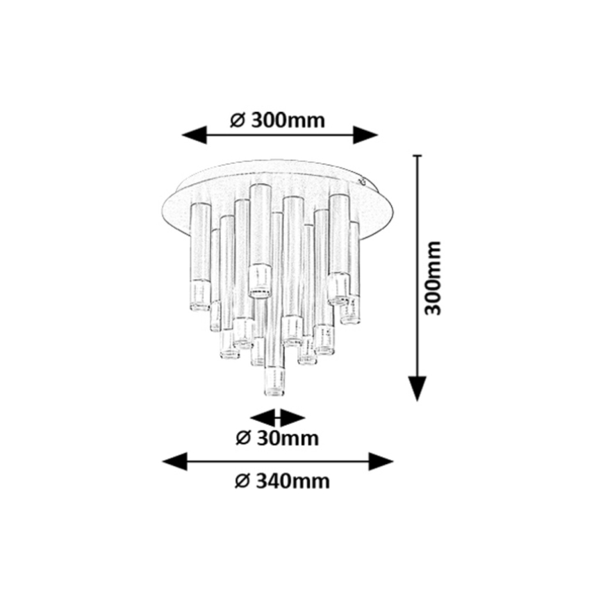 Rabalux - Lampa sufitowa 13xG9/5W/230V czarna śr. 34 cm