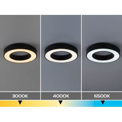 Rabalux - Plafon LED/24W/230V 3000/4000/6500K śr. 40 cm czarny