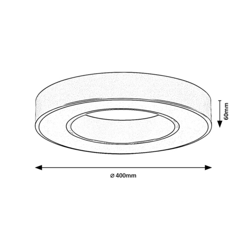 Rabalux - Plafon LED/24W/230V 3000/4000/6500K śr. 40 cm czarny